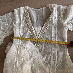 Elegant Cream Embroidered Tunic
